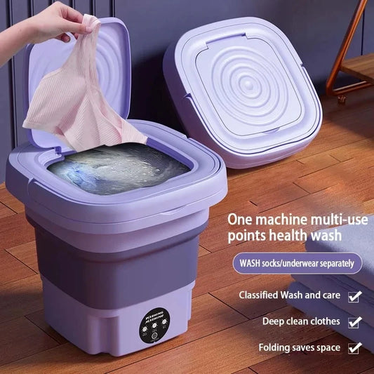 Mini Máquina de Lavar Portátil – Solução Compacta para Lavagem Diária